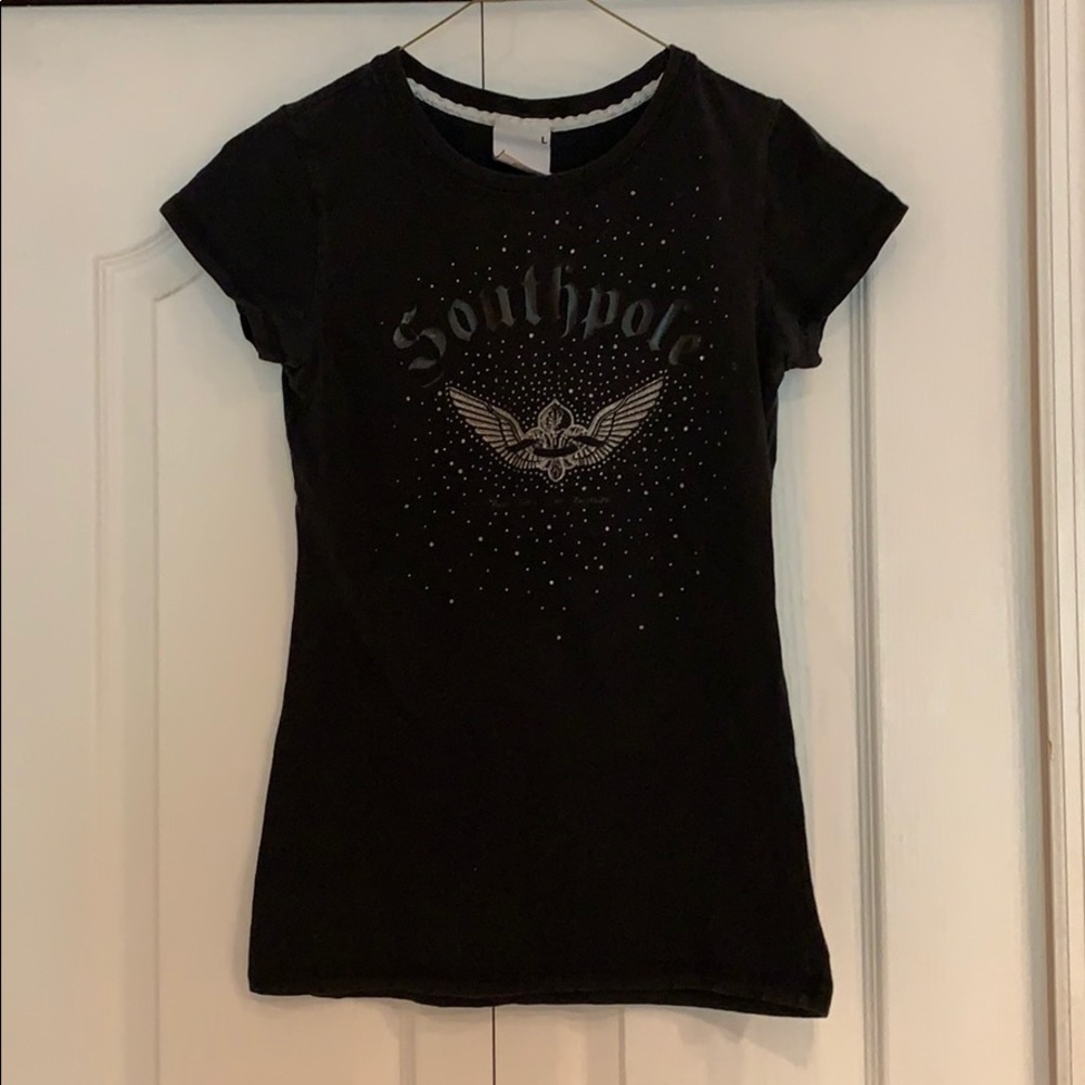 Southpole black tee shirt.